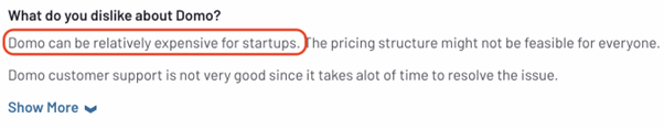 Dislike Domo Pricing