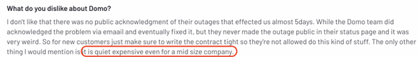 Domo Pricing Dislike